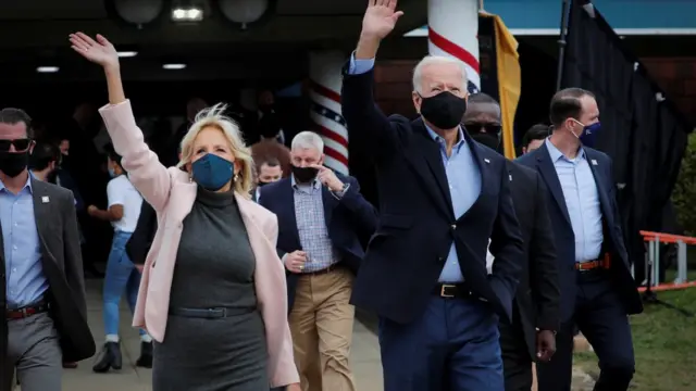 Jill Biden waves at a crowd