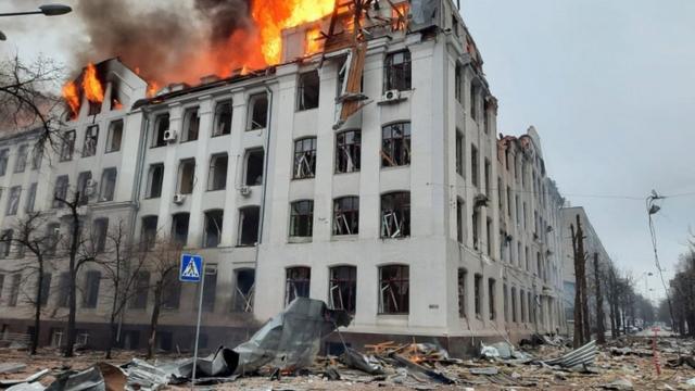 哈爾科夫的安全部門大樓被炸