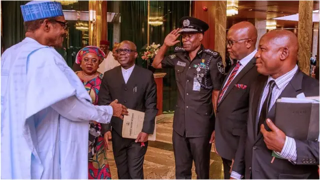 Police IG Abubakar dey salute Buhari on Mnday June 3 for Aso Rock