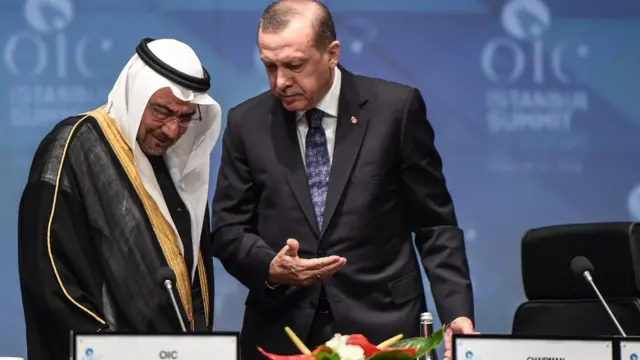 57 رکن ممالک کی تنظیم او آئی سی کی صدارت اس وقت ترکی کے پاس ہے اور ترک صدر طیب رجب اردوغان امریکی صدر ڈونلڈ ٹرمپ کے اس اقدام کے خلاف آواز اٹھا چکے ہیں۔