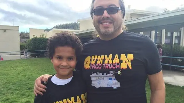 John Romero y su hijo