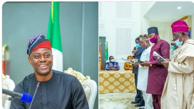 Gomina Seyi Makinde ati awọn ọmọ igbimọ ajọ OYSIEC to se ibura fun