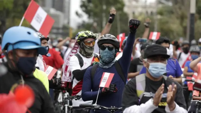 Protesta de ciclistas.