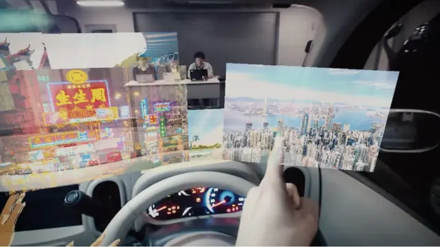 عینک واقعیت مجازی اطلاعات مختلف را به راننده نمایش می‌دهد