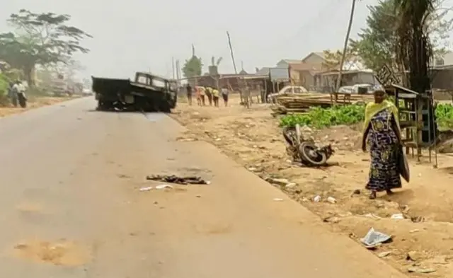 Jege-jege ni ọkada naa rún lẹyin ijamba ọkọ ọhun