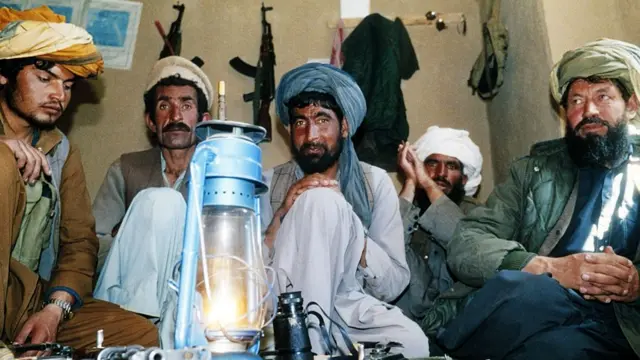 Muyahidines en Afganistán.