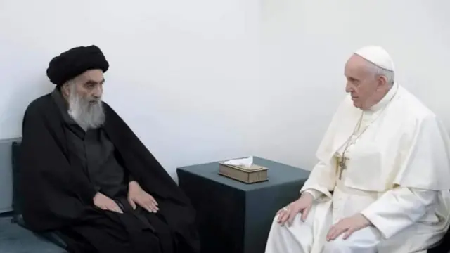 أية الله السيستاني والبابا فرانسيس