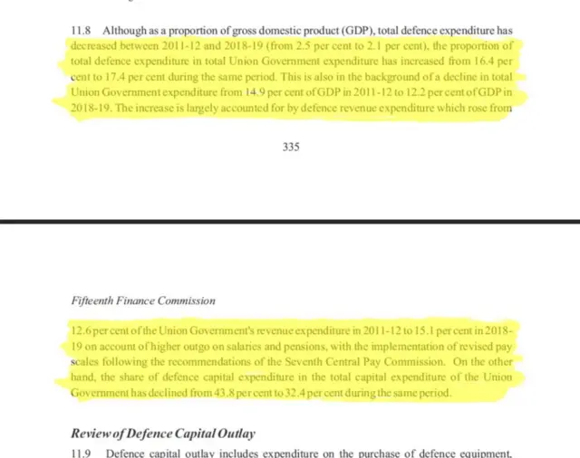 15வது நிதிக் கமிஷன் அறிக்கையிலிருந்து ஒரு பகுதி