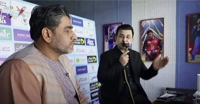 شبهانکر میشرا او افغان کرېکټ مبصر احمد فرهاد فدایي د شپږیزه لیک د مبصرینو په خونه کې 