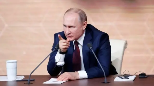 Vladimir Putin en su conferencia de prensa anual