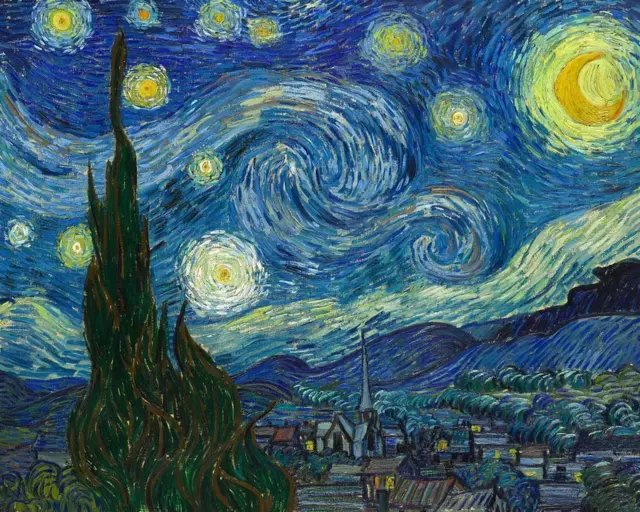 荷兰后印象派画家文森特·梵·高的作品《星夜》