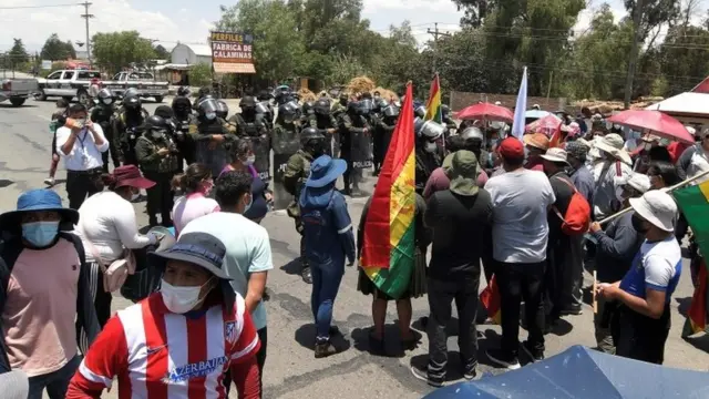 Una protesta en Cochabamba