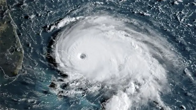 Satellite image shows Dorian as it approaches the Bahamas