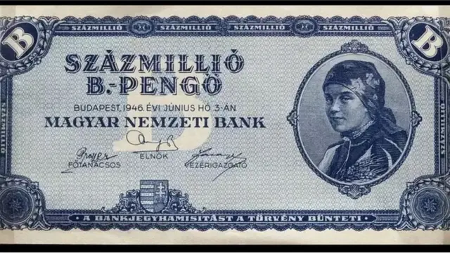 હંગેરીની નેશનલ બેન્કે એક અબજ બી-પેન્ગ (10²¹ = 1,000,000,000,000,000,000,000)ની ચલણી નોટ પણ છાપી હતી, પરંતુ તે ક્યારેય ચલણમાં મૂકાઈ ન હતી