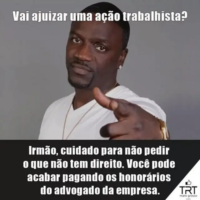 Meme divulgado pelo TRT