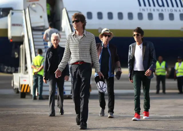 Rolling Stones прибывают в Гавану в марте этого года