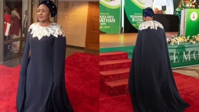 The first lady, Aisha Buhari, rocked a beautiful Oscar De La Renta number to the Democracy Day dinner and gala on Tuesday night and many Nigerians have not stopped talking about it.