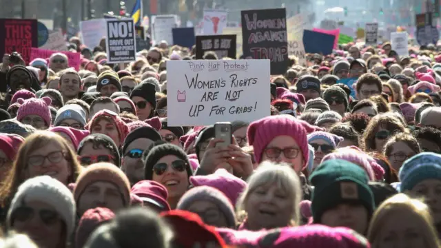 Protesta de mujeres en Chicago en enero de 2018.