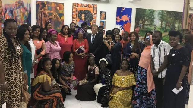 Female Artists Association of Nigeria with di US Consul General to Nigeria, John Bray for 2018 International women's day art exhibition