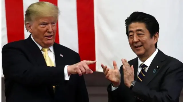 अमरीकी राष्ट्रपति डोनल्ड ट्रंप और जापान के प्रधानमंत्री शिंजो आबे