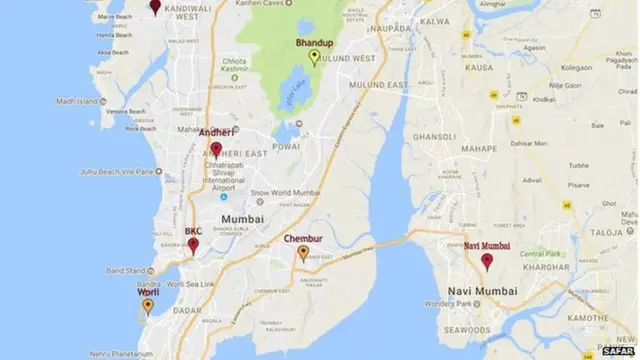 सफर संकेतस्थळावरचा मुंबईचा नकाशा