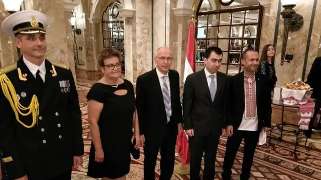 Марина Гримич та її чоловік Ігор Осташ, посол України у Лівані, на прийомі з нагоди Дня Незалежності України в Бейруті