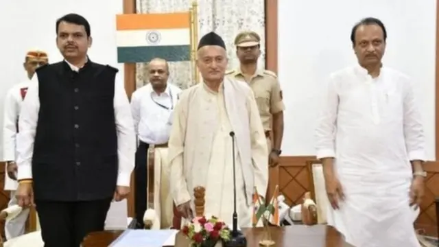 దేవేంద్ర ఫడణవీస్, అజిత్ పవార్‌ల ప్రమాణ స్వీకారం