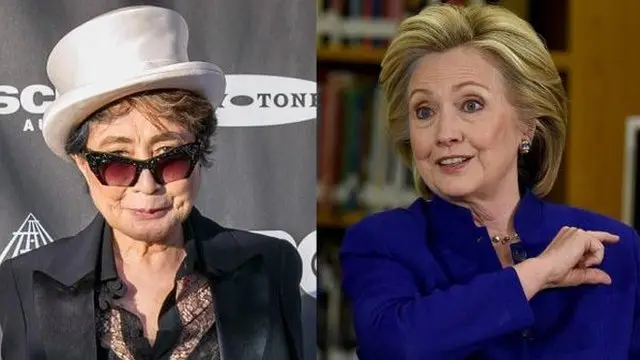 Yoko Ono y Hillary Clinton