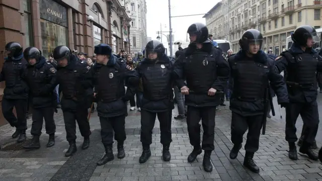 Полиция на Тверской в Москве