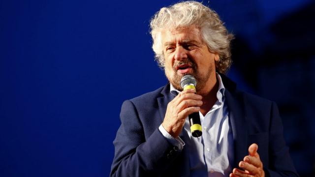 Beppe Grillo del Movimiento Cinco Estrellas