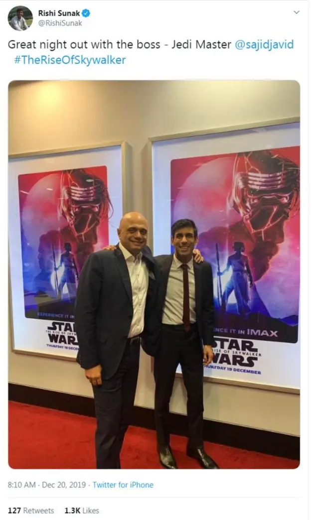 साजिद जावेद के साथ ऋषि सुनक