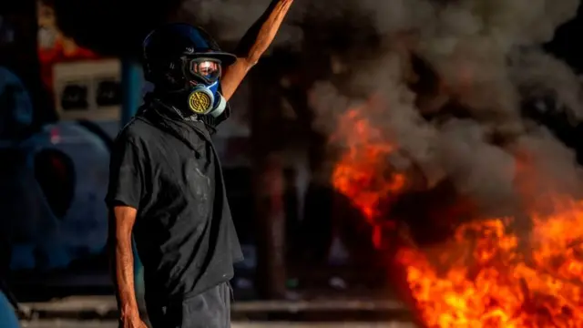 Manifestante en Chile (archivo)