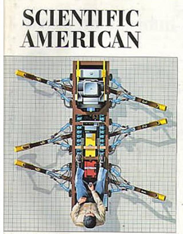 Otro de los inventos del prolífico Sutheland: "La cucaracha troyana", vista aquí en la revista Scientific American, en enero de 1983.
