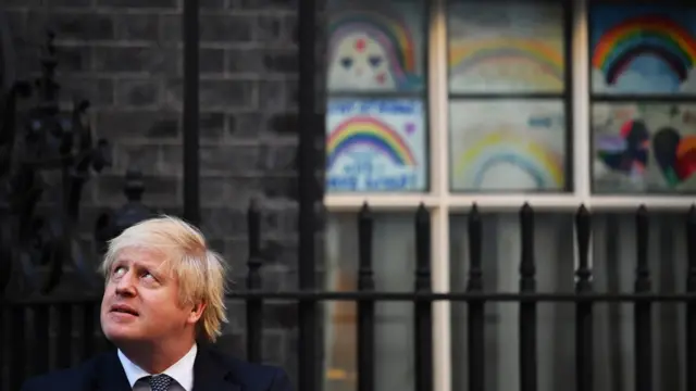 Prime Minister Boris Johnson outside 10 Downing Street on 14 May 2020