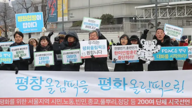 평창 올림픽 평화 올림픽 촉구 시위