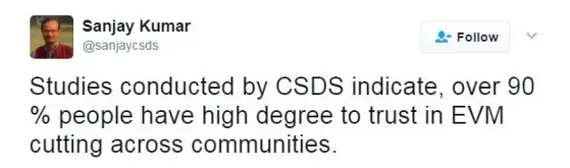 संजय कुमार का ट्वीट