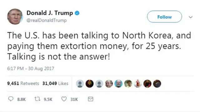 डोनल्ड ट्रंप का ट्वीट