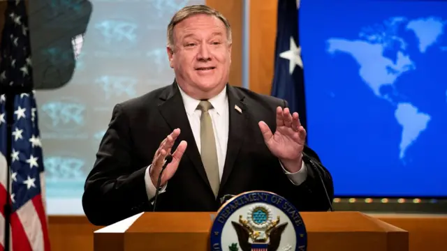 美國國務卿說，北京繞過香港立法會實施《國安法》破壞香港的自治。將暫停給予香港貿易優惠。