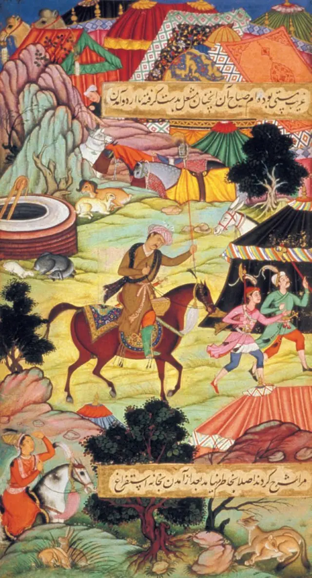 بابر گھوڑے پر