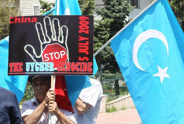 Protesta de uigures en Turquía.