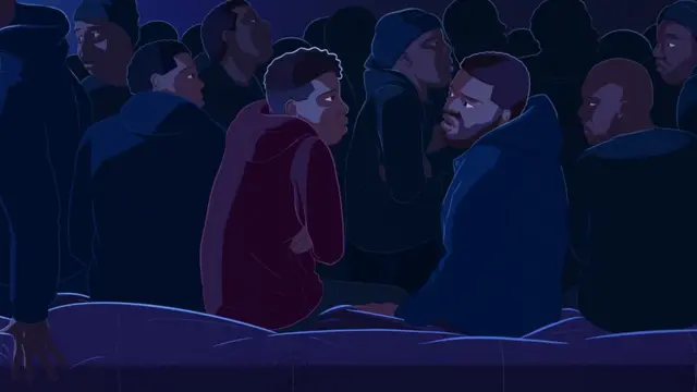 प्रवासियों से भरी नाव