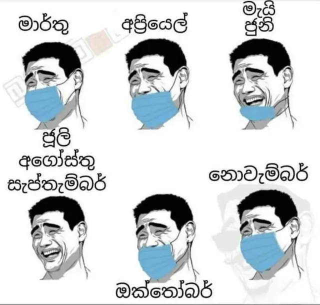 ශ්‍රී ලංකාව තුල ජනතාව පසුගිය වකවානුවේ මුහුණු ආචරණ පැලදී ආකාරය සමාජ මද්‍යයේ දැක්වූ ආකාරය