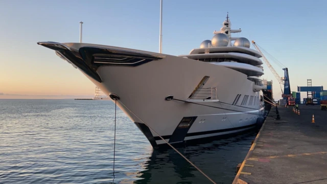 The Amadea moored in Fiji