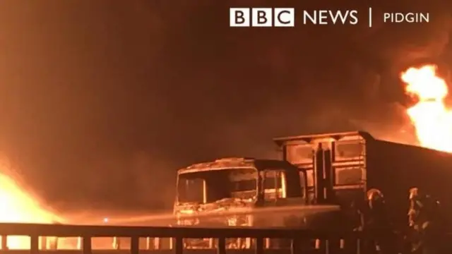 Truck dey burn