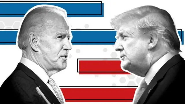 බයිඩන් (වමේ) සහ ට්රම්ප්