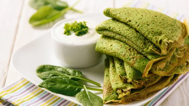 Блинчики со шпинатом