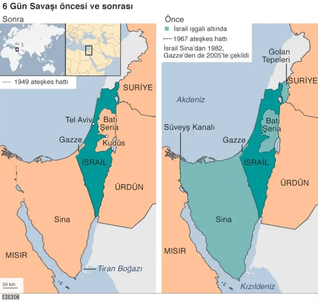 İsrail - Filistin harita
