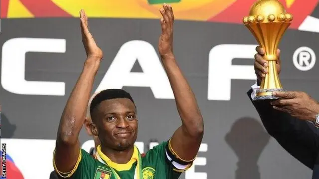 Benjamin Moukandjo ni we yari kizigenza igihe batwara igikombe mu nkino za Afrika zabereye muri Gabon mu 2017