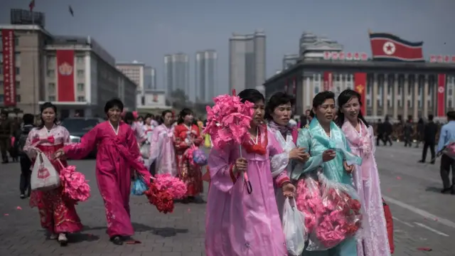 2017년 열병식 종료 후의 평양 김일성과장