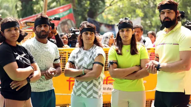 जंतर मंतर पर प्रदर्शन कर रहे हैं पहलवान